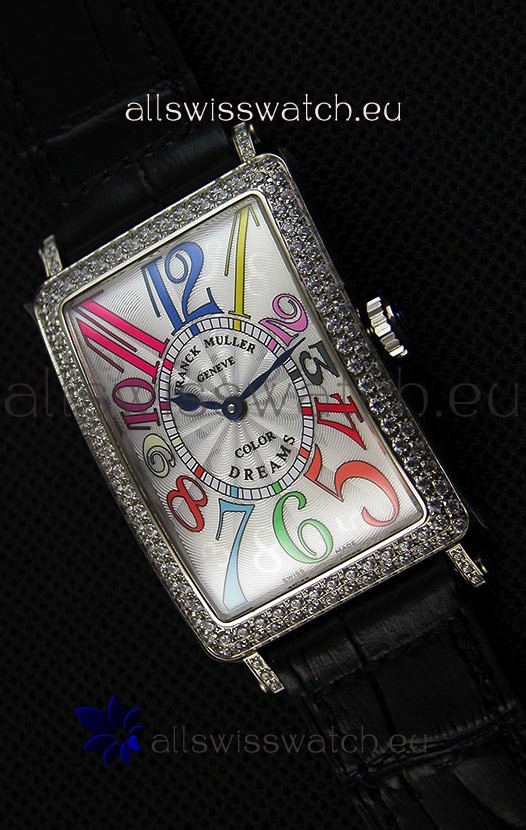 IMG_9085 Franck Muller Long Island Color Dreams Ladies- Black Strap Replica 2