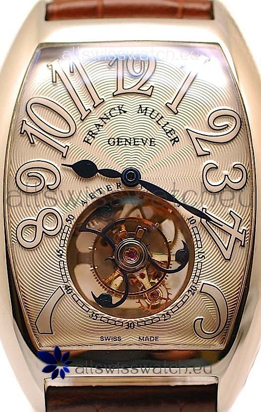 IMG_9085 Franck Muller Aeternitas Tourbillon Gold in Brown Strap Replica 2