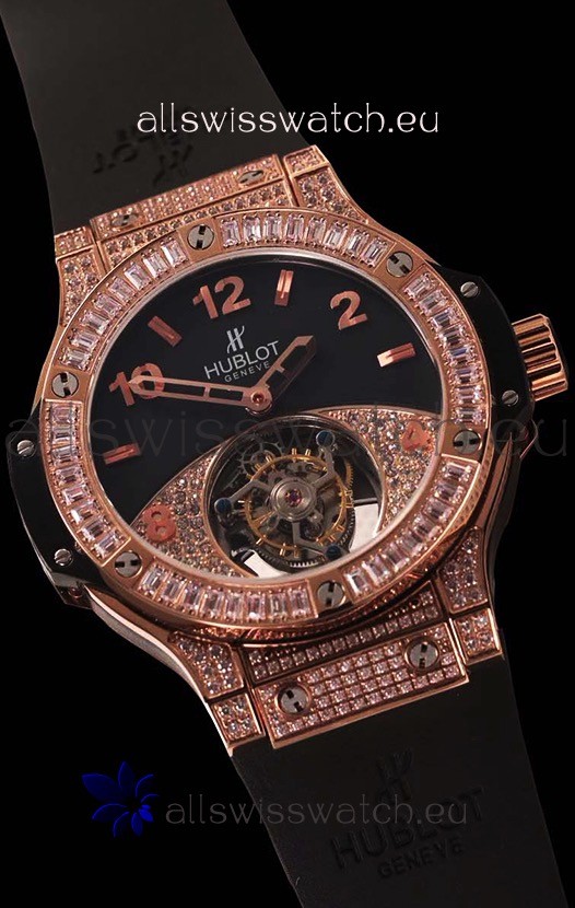 IMG_9085 Hublot Tourbillon Solo Bang Sapphires Pink Gold Replica 2