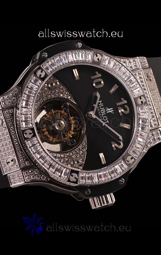 IMG_9085 Hublot Tourbillon Solo Bang Sapphires Stainless Steel Replica 2