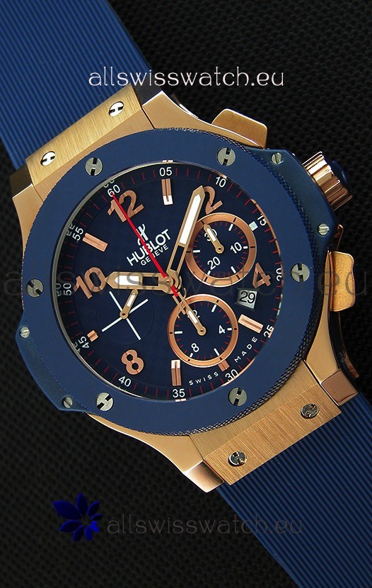 IMG_9085 Hublot Big Bang Blue Pink Gold Case1:1 Mirror Replica 2