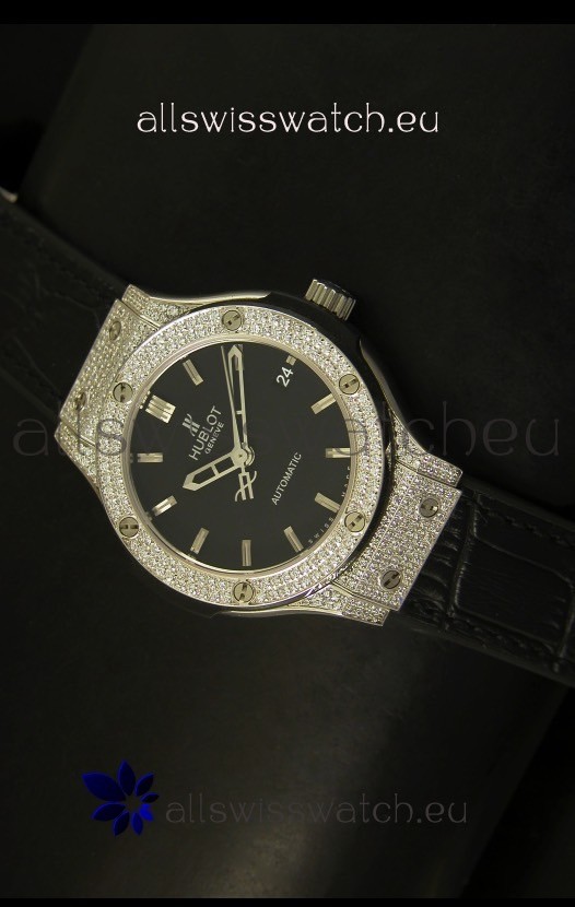 IMG_9085 Hublot Classic Fusion 39MM Diamonds Encrusted Case Replica 2