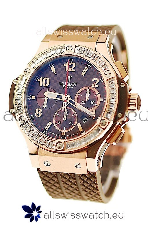 IMG_9085 Hublot Big Bang Pink Gold with Baguatte Diamonds Replica 2