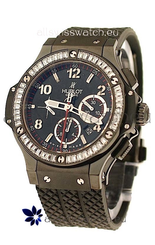 IMG_9085 Hublot Big Bang All Black with Diamonds Bezel Replica 2