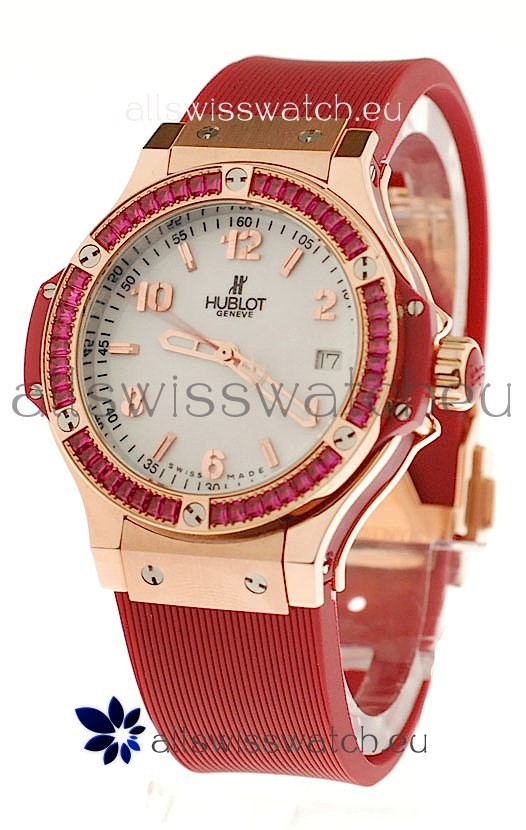 Hublot Gold Big Bang Red Tutti Fruitti Quartz Replica 2