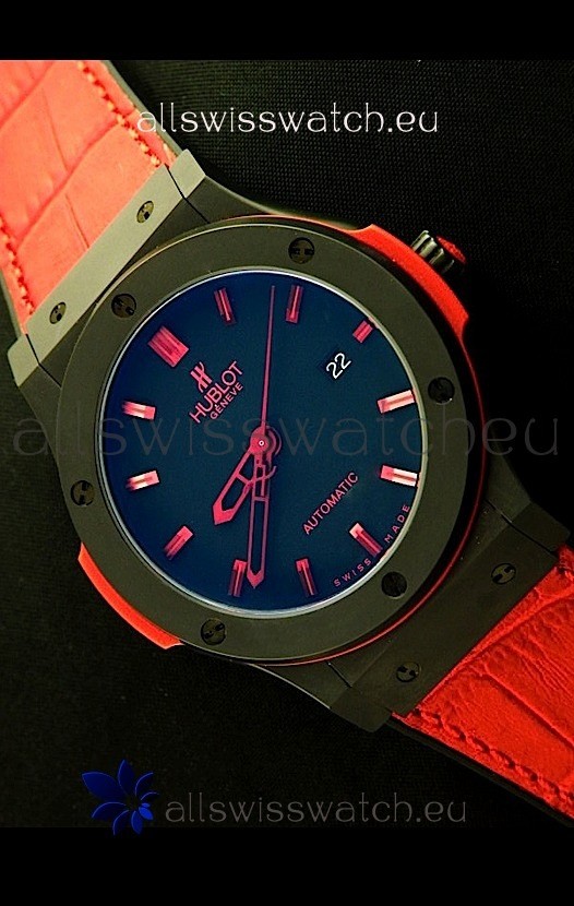 Hublot Big Bang Classic Fusion Ceramic Case in Red Strap Replica 2