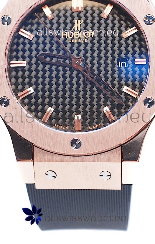 IMG_9085 Hublot Classic Fusion Rose Gold Carbon Dial Replica 2