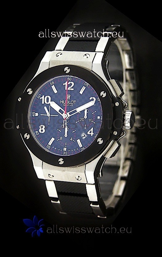 IMG_9085 Hublot Big Bang Steel/Rubber Strap in Black Dial Ceramic Bezel Replica 2