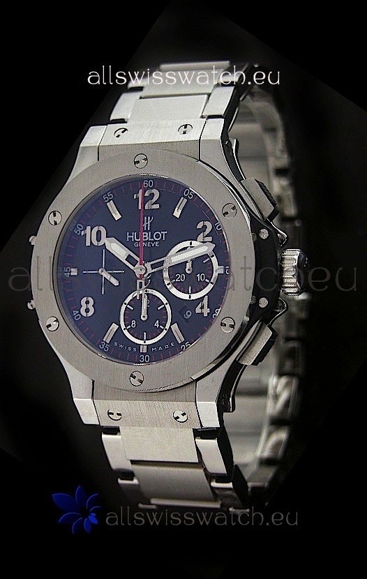 IMG_9085 Hublot Big Bang Steel Strap in Black Dial with Steel Bezel Replica 2