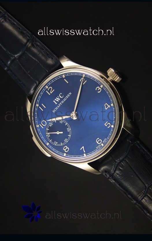 IMG_9085 IWC Portuguese Handwind Ref# IW5242 1:1 Mirror Blue Dial Replica 2
