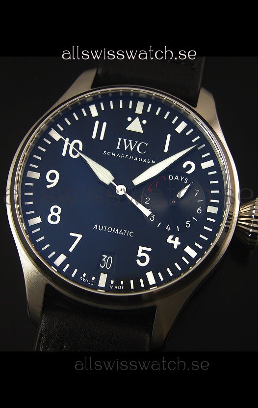 IWC Big Pilot IW500901 - Functional Power Reserve Brown Strap Black Dial 1:1 Mirror Replica 2