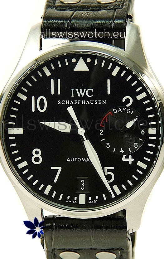 IWC Big Pilot Steel in Black Dial Replica 2