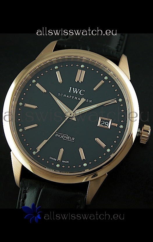 IMG_9085 IWC Schaffhausen Ingenuier Vintage Automatic Rose Gold in Black Dial Replica 2