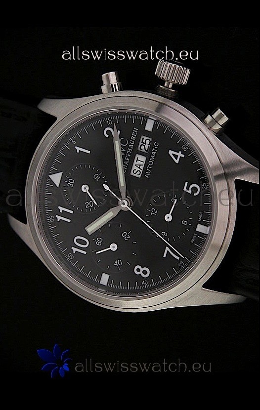 IWC Der Flieger Chronographin Black Replica 2