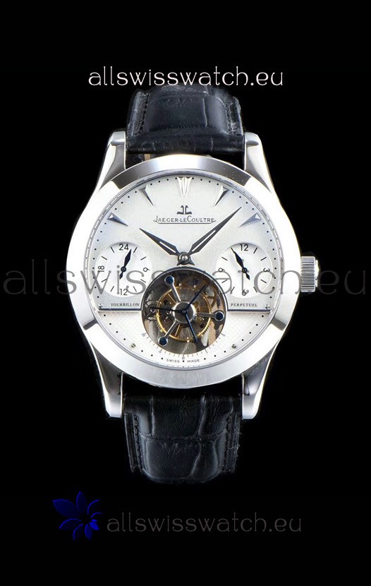 IMG_9085 Jaeger LeCoultre Perpetual Tourbillon 904L Steel Case White Dial Replica 2