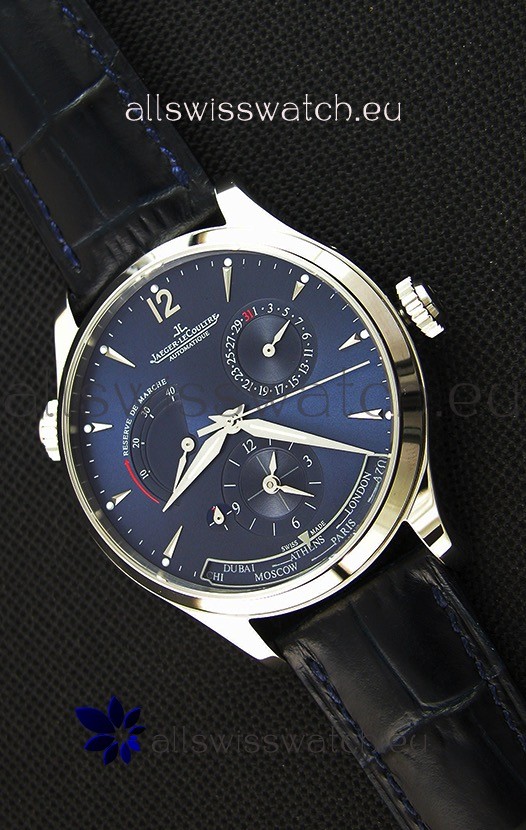 IMG_9085 Jaeger LeCoultre Master Geographic Power Reserve Steel Case Steel Blue Dial Replica 2
