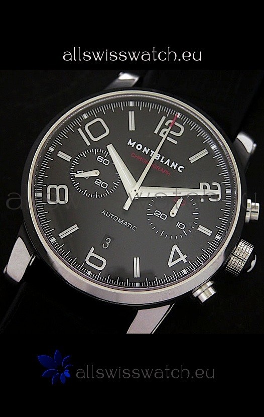 IMG_9085 Mont Blanc Meisterstuck Timewalker in Black Dial Replica 2