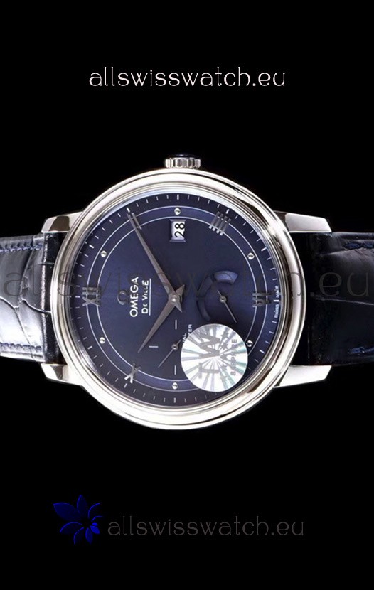 IMG_9085 Omega De Ville Prestige Power Reserve 904L Steel 1:1 Mirror Blue dial Replica 2