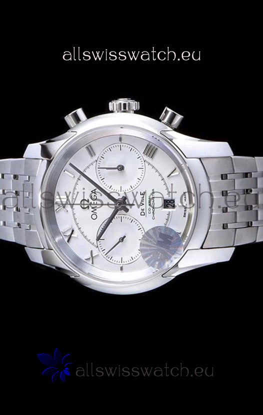 IMG_9085 Omega De Ville Chronograph 1:1 Mirror in White Dial 42MM Replica 2