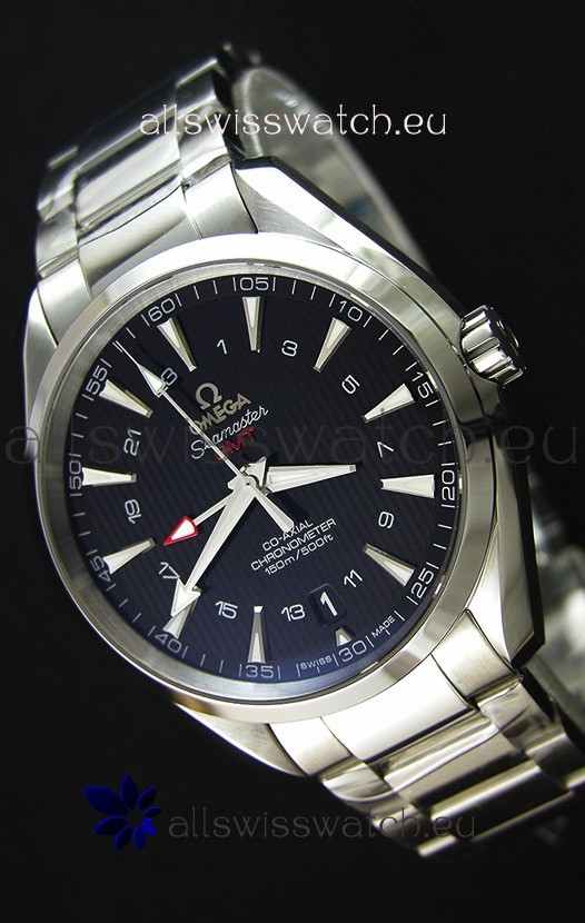 Omega Seamaster Aqua Terra GMT 150M 43MM 1:1 Mirror Black Dial Replica 2