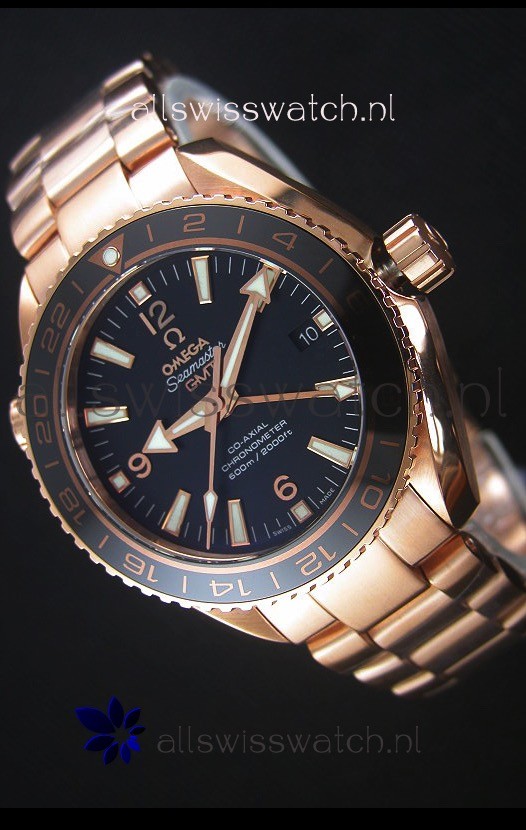 Omega Seamaster Planet Ocean 43.5MM GMT Pink Gold 1:1 Mirror 43.5MM Replica 2