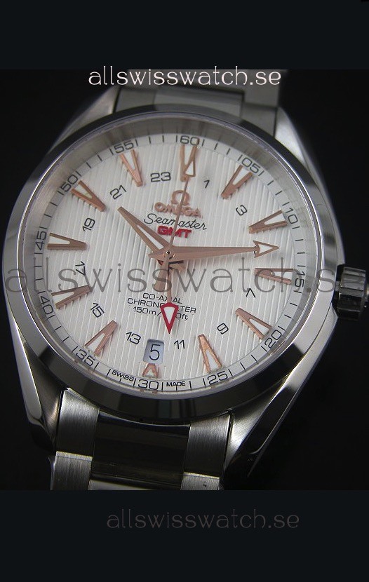IMG_9085 Omega Seamaster COAX GMT Stainless Steel in White Dial Replica 2