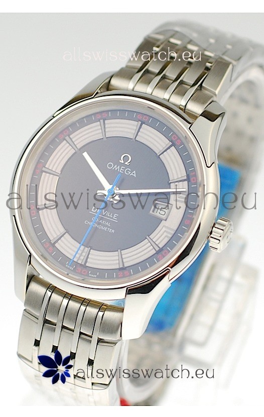 IMG_9085 Omega Co Axial De Ville Hour Vision Steel in Black Dial Replica 2
