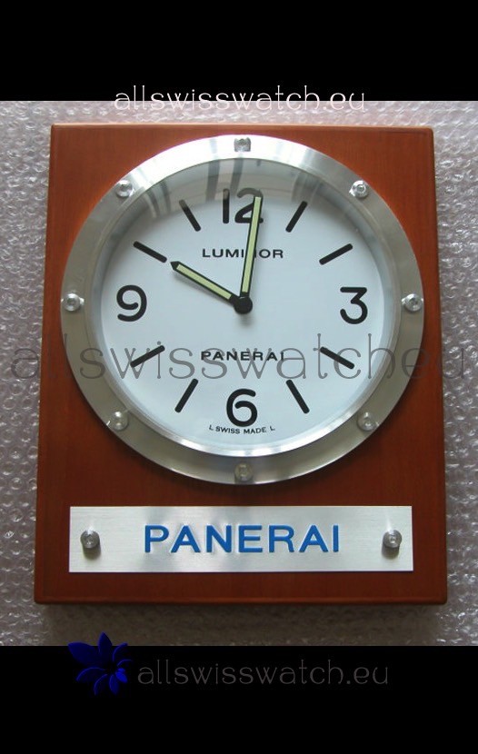IMG_9085 Panerai PAM255 Teak Wood Wall Clock Black Dial - 1:1 Mirror Replica 2