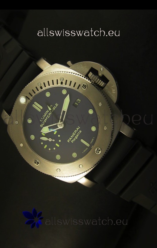 IMG_9085 Panerai Luminor PAM371 Submersible GMT Titanium - 1:1 Mirror Replica 2