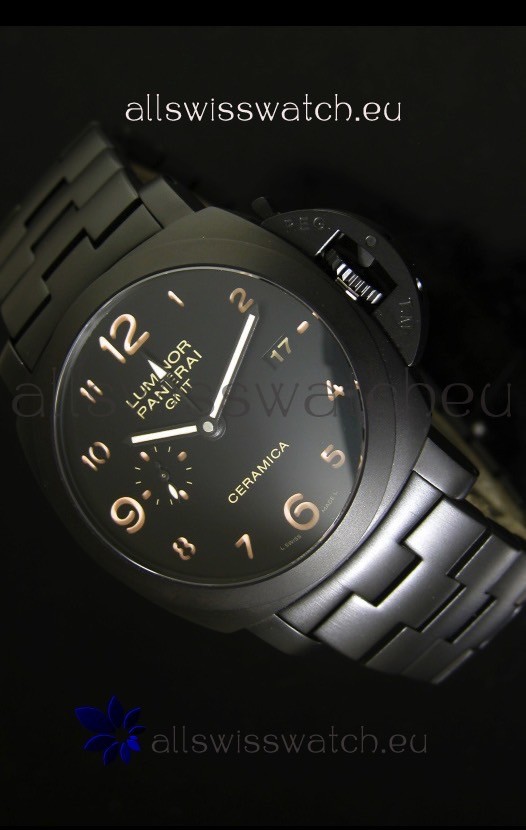 IMG_9085 Panerai Luminor GMT PAM441 Ceramica - DLC Coated Edition Replica 2