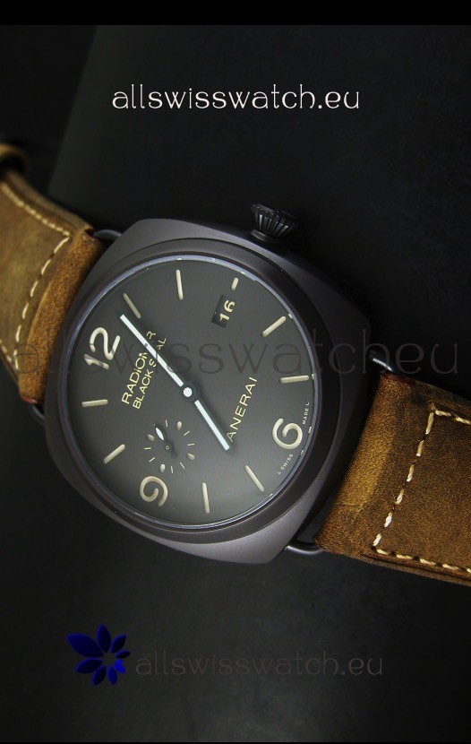 IMG_9085 Panerai Radiomir PAM505 Black Seal 3 Days Edition with DLC Coated Case Replica 2