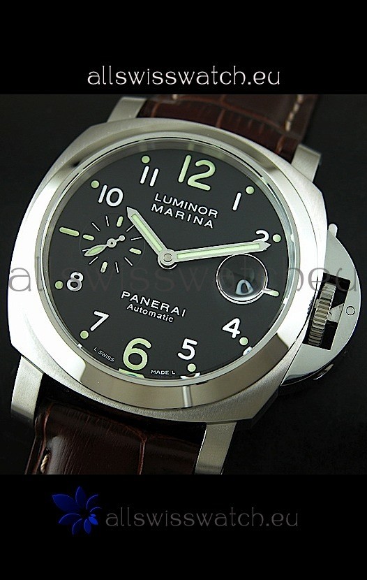 IMG_9085 Panerai Luminor Marina PAM164 Automatic in Brown Strap - 1:1 Mirror Replica 2