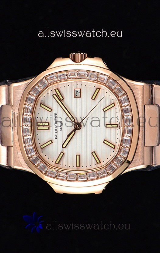 IMG_9085 Patek Philippe Nautilus 5711/1R 1:1 Mirror - Baguette Diamonds Bezel Replica 2