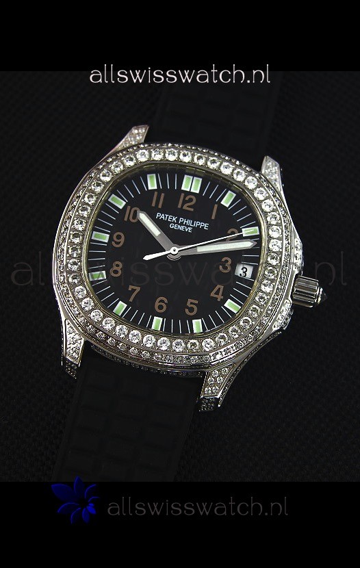 Patek Philippe Aquanautwith Diamonds Encrusted Casing Replica 2