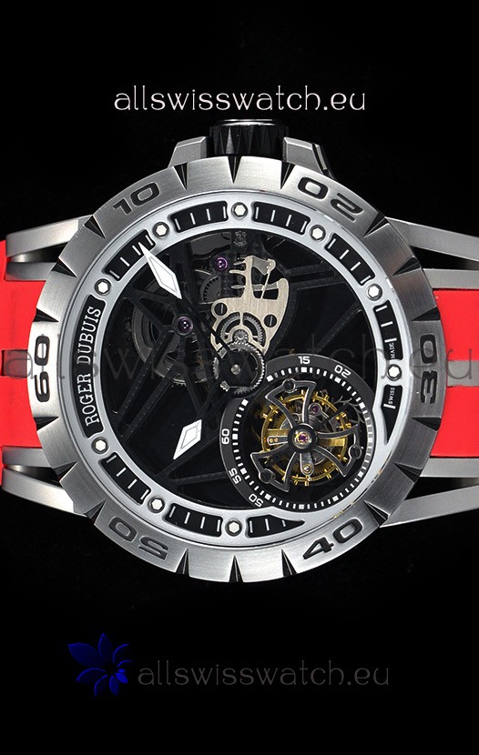 IMG_9085 Roger Dubuis Excalibur Spider Flying Tourbillon Skeleton Titanium Casing 1:1 Mirror Replica 2