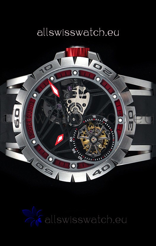 IMG_9085 Roger Dubuis Excalibur Spider Flying Tourbillon Skeleton Titanium Casing 1:1 Mirror Replica 2