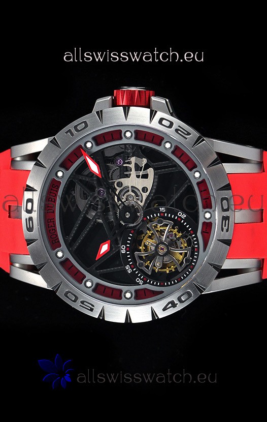 IMG_9085 Roger Dubuis Excalibur Spider Flying Tourbillon Skeleton Titanium Casing 1:1 Mirror Replica 2