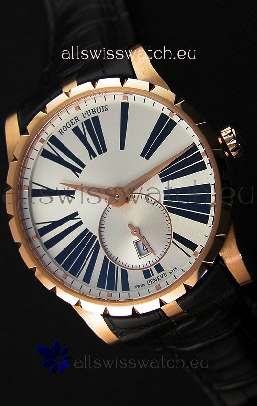 IMG_9085 Roger Dubuis Excalibur RDDBEX0587 Pink Gold Steel White Dial Replica 2
