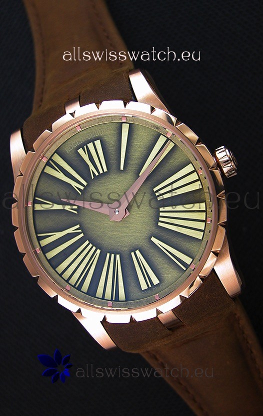 IMG_9085 Roger Dubuis Excalibur Steel Case Green Dial Replica 2