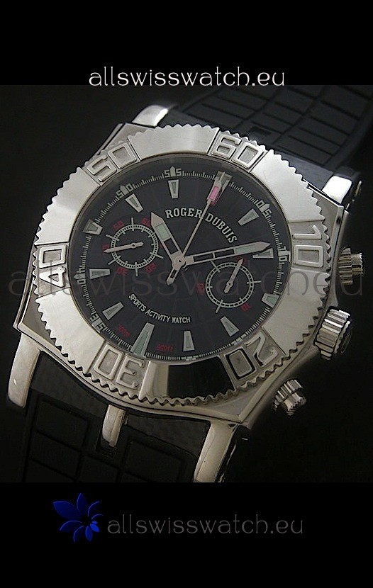 IMG_9085 Roger Dubuis Lemania Easy Diver in Black Dial Replica 2