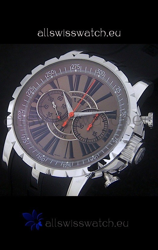 IMG_9085 Roger Dubius Excalibur Chronoexcel in Brown Dial Replica 2