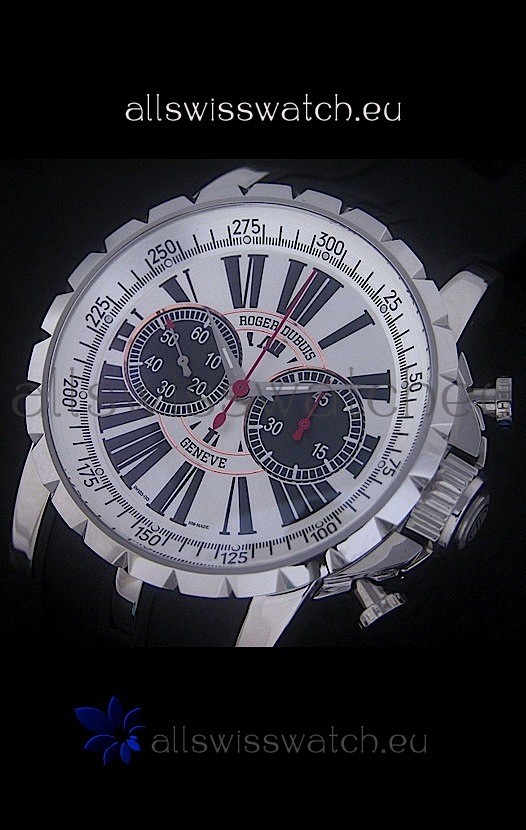 IMG_9085 Roger Dubius Excalibur Chronoexcel in White Dial Replica 2