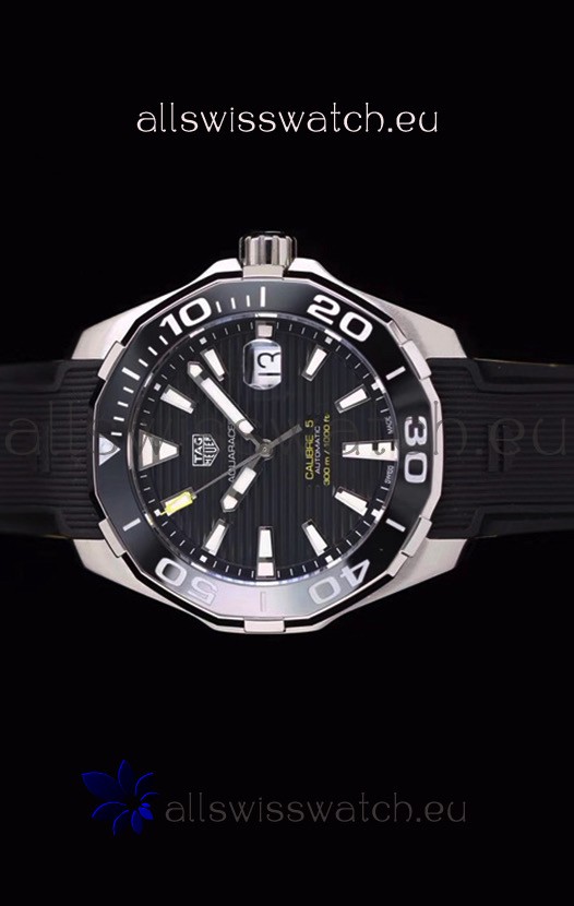 IMG_9085 Tag Heuer Aquaracer Calibre 5 1:1 Mirror Black Dial Replica 2