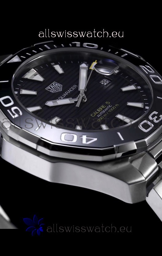 IMG_9085 Tag Heuer Aquaracer Calibre 5 1:1 Mirror Black Dial Replica 2