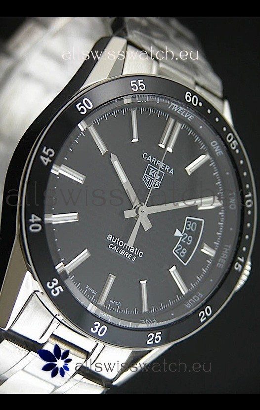 Tag Heuer Carrera Calibre 5 Black Dial Replica 2