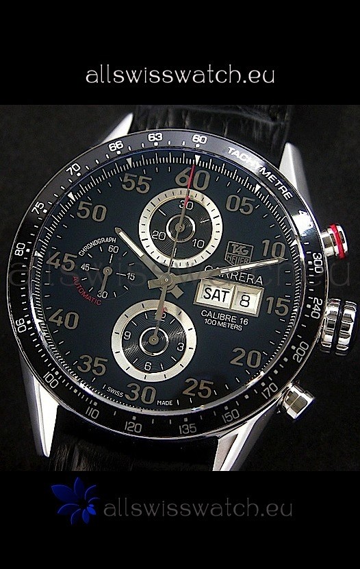 Tag Heuer Carrera Tachymeter Chronograph in Black Replica 2