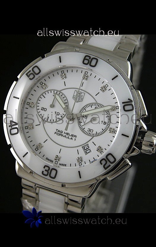 IMG_9085 Tag Heuer Formula 1 Chronograph Ceramic Ladies in Ceramic Bezel Replica 2