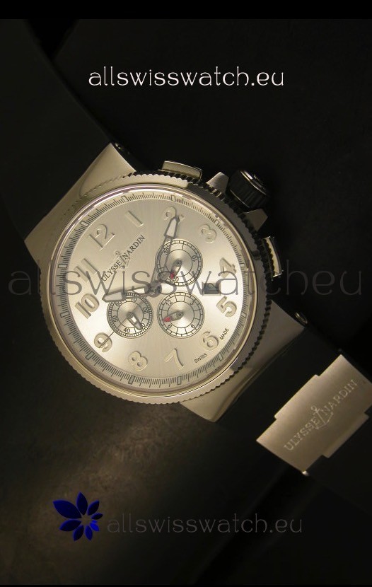IMG_9085 Ulysse Nardin Marine Chronograph Stainless Steel Arabic Dial - 1:1 Mirror Replica 2
