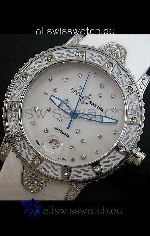 IMG_9085 Ulysse Nardin Lady Diver White Starry Night Automatic Replica 2