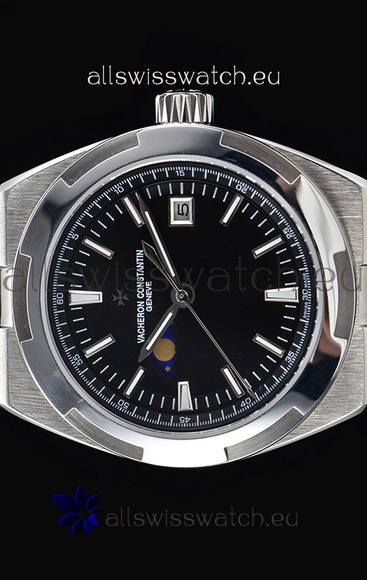 IMG_9085 Vacheron Constantin Overseas MoonPhase Stainless Steel in Black Dial Replica 2